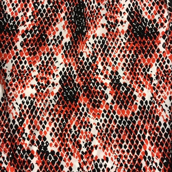 CALVIN KLEIN Snake Print Tuxedo Stripe Cropped Pants Orange Black Lightweight L - Picture 8 of 9